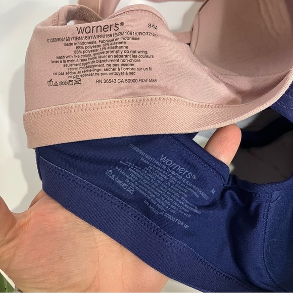 Warners wire free comfort bras set of 2 pink & blue size 34A - Picture 3 of 4